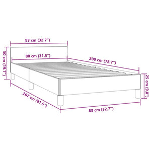 Giroletto senza Materasso-Struttura Letto Marrone Scuro 80x200 cm Tessuto 590475