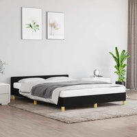 Giroletto senza Materasso-Struttura Letto Nero 140x190 cm in Tessuto 928804