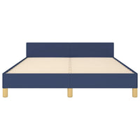 Giroletto con Testiera senza Materasso Blu 140x190 cm Tessuto 347413