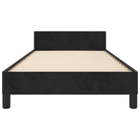 Giroletto con Testiera senza Materasso Nero 80x200 cm Velluto 347539