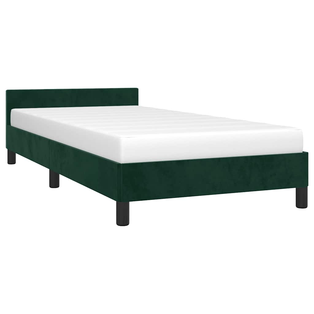 Giroletto senza Materasso-Struttura Letto Verde Scuro 80x200 cm in Velluto 439555
