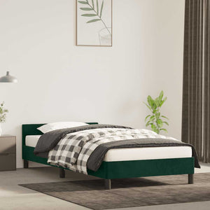 Giroletto senza Materasso-Struttura Letto Verde Scuro 80x200 cm in Velluto 439555