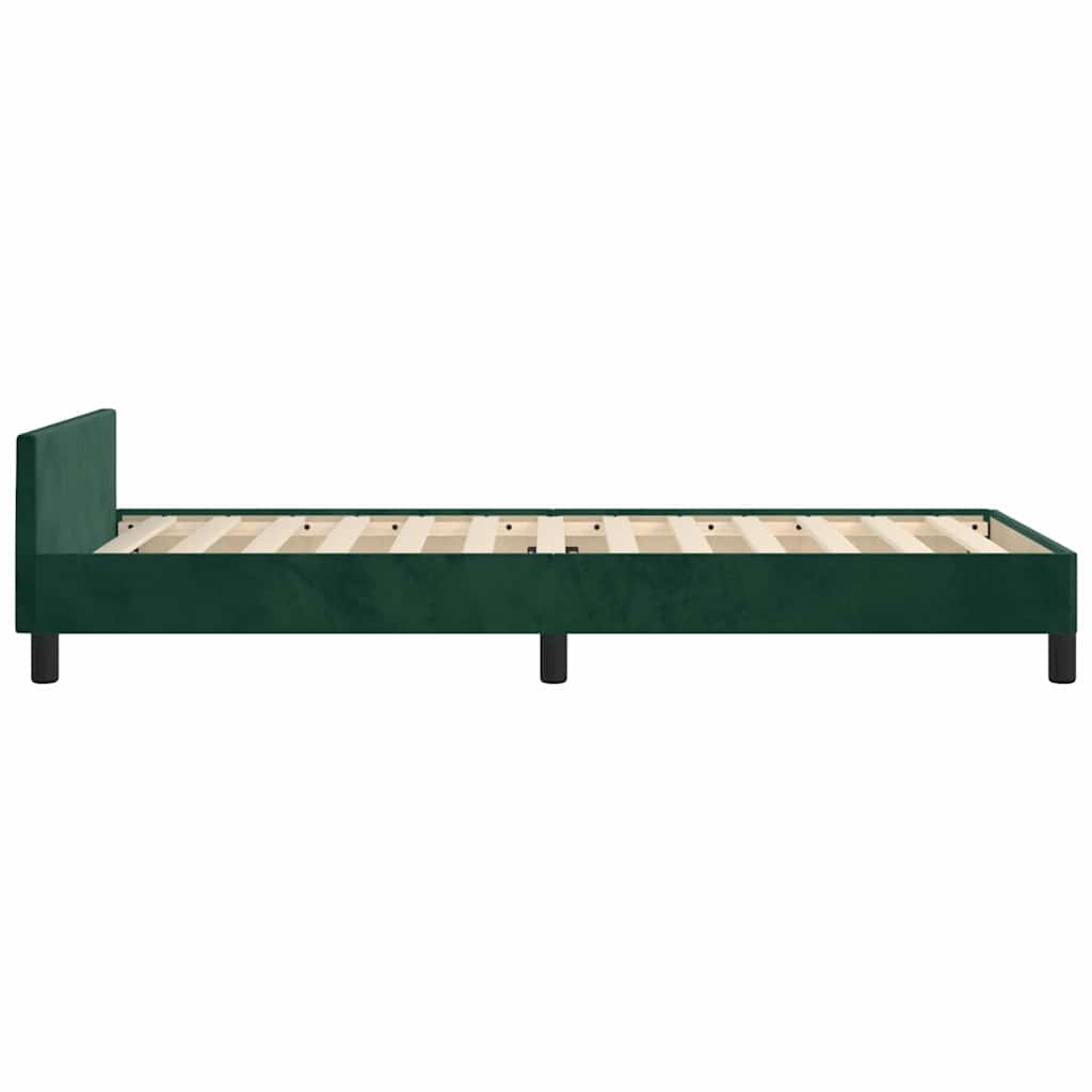 Giroletto senza Materasso-Struttura Letto Verde Scuro 90x190 cm in Velluto 942054