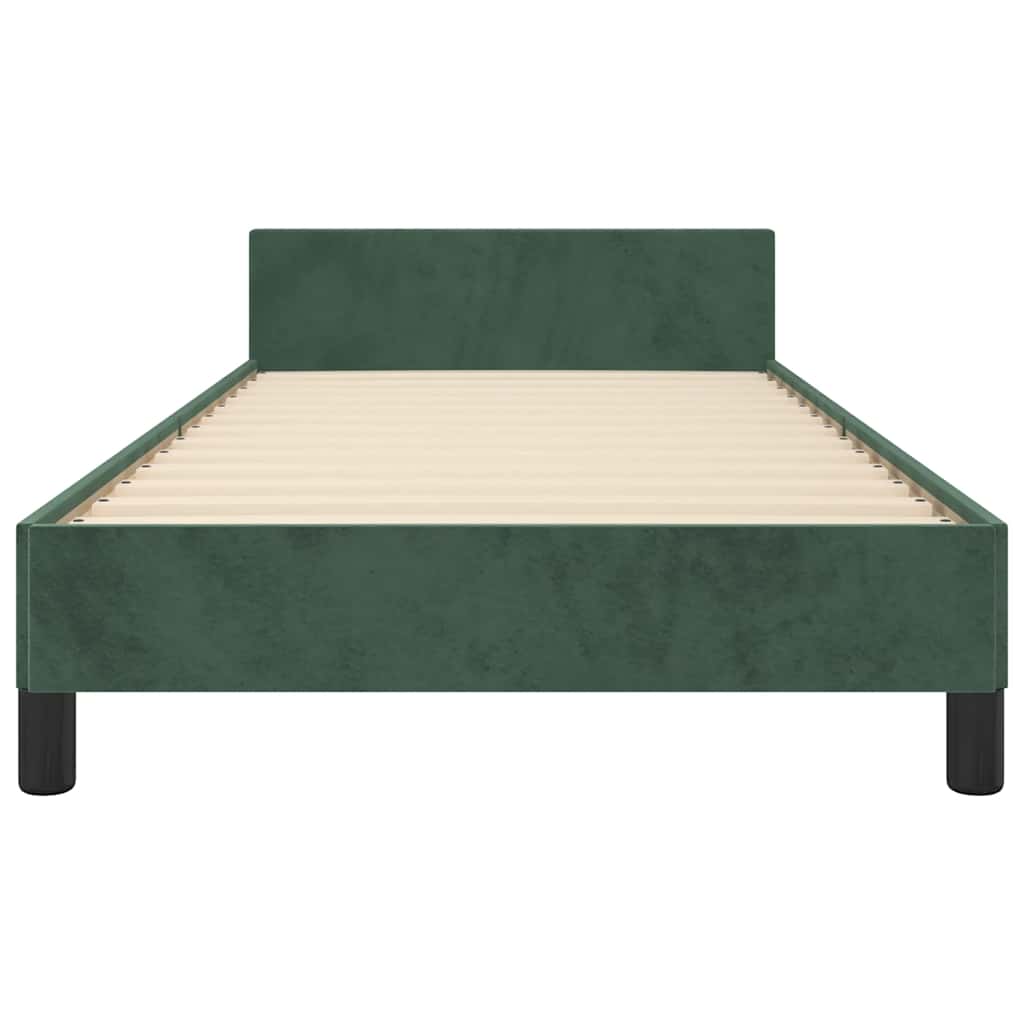 Giroletto senza Materasso-Struttura Letto Verde Scuro 90x200 cm in Velluto 308189