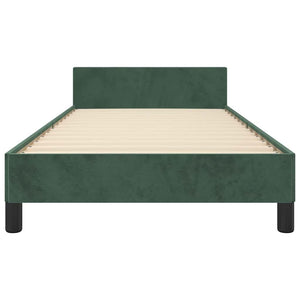 Giroletto senza Materasso Verde Scuro 90x200 cm in Velluto 347552