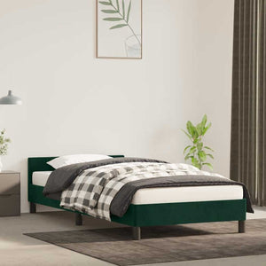 Giroletto senza Materasso-Struttura Letto Verde Scuro 90x200 cm in Velluto 308189