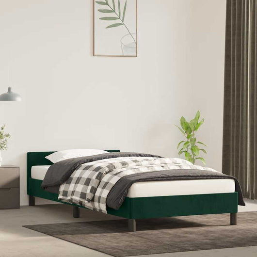 Giroletto senza Materasso-Struttura Letto Verde Scuro 90x200 cm in Velluto 308189