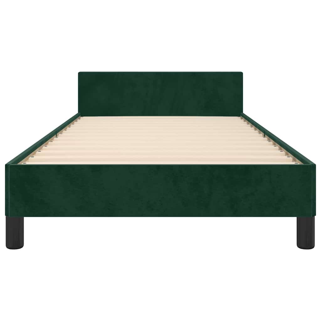 Giroletto senza Materasso-Struttura Letto Verde Scuro 100x200 cm in Velluto 915455