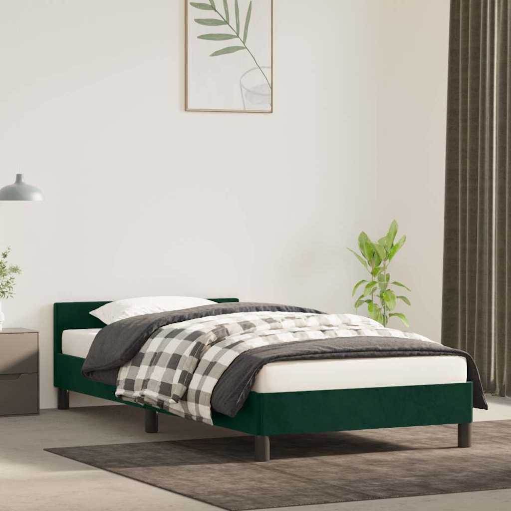 Giroletto senza Materasso-Struttura Letto Verde Scuro 100x200 cm in Velluto 915455