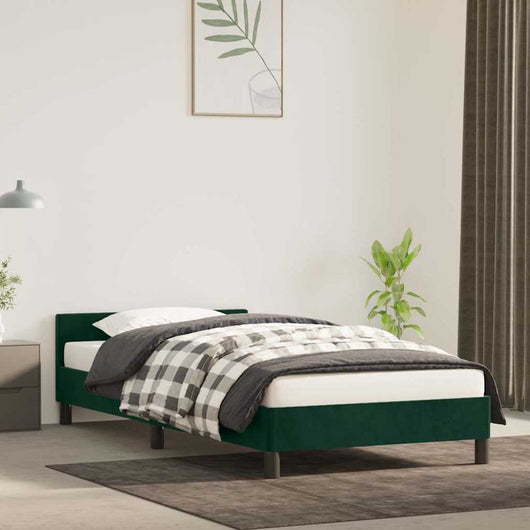 Giroletto senza Materasso-Struttura Letto Verde Scuro 100x200 cm in Velluto 915455