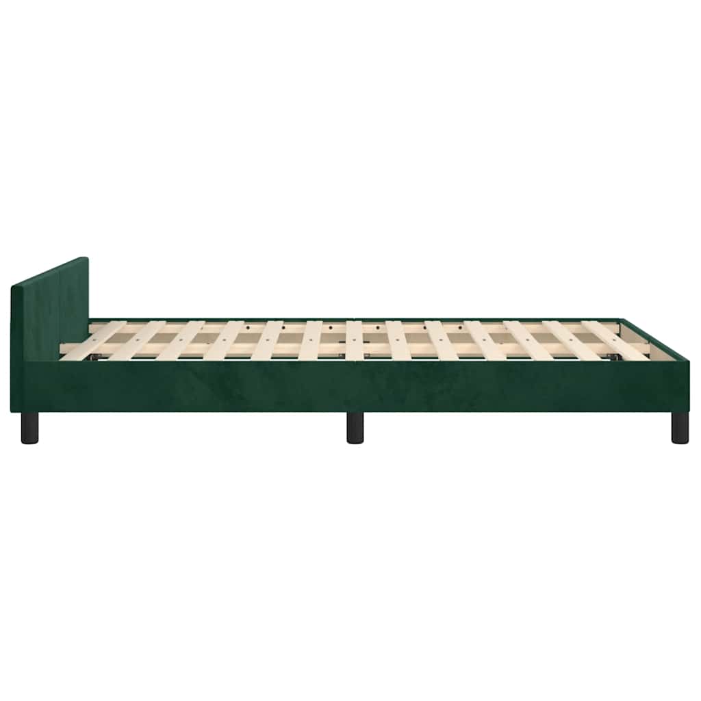 Giroletto senza Materasso-Struttura Letto Verde Scuro 120x200 cm in Velluto 358174