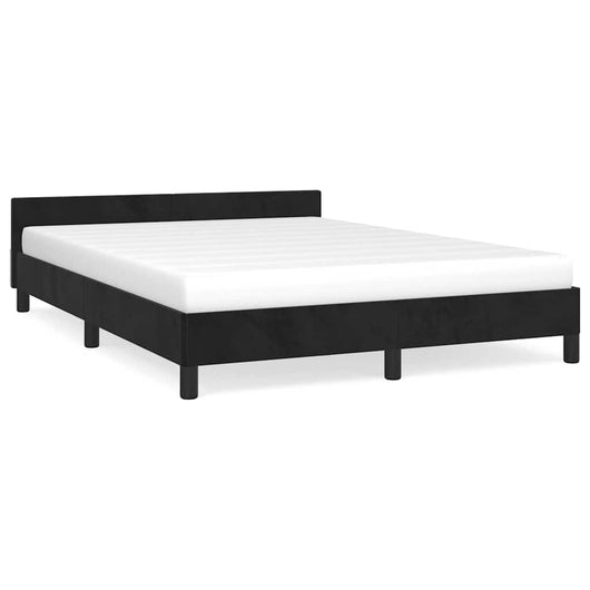 Giroletto senza Materasso-Struttura Letto Nero 140x190 cm in Velluto 978499