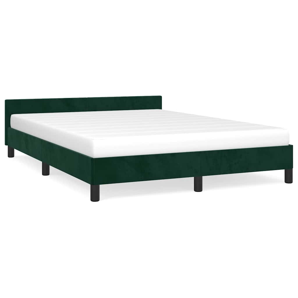 Giroletto senza Materasso-Struttura Letto Verde Scuro 140x190 cm in Velluto 731302