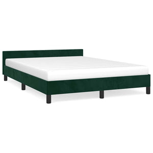 Giroletto senza Materasso-Struttura Letto Verde Scuro 140x190 cm in Velluto 731302