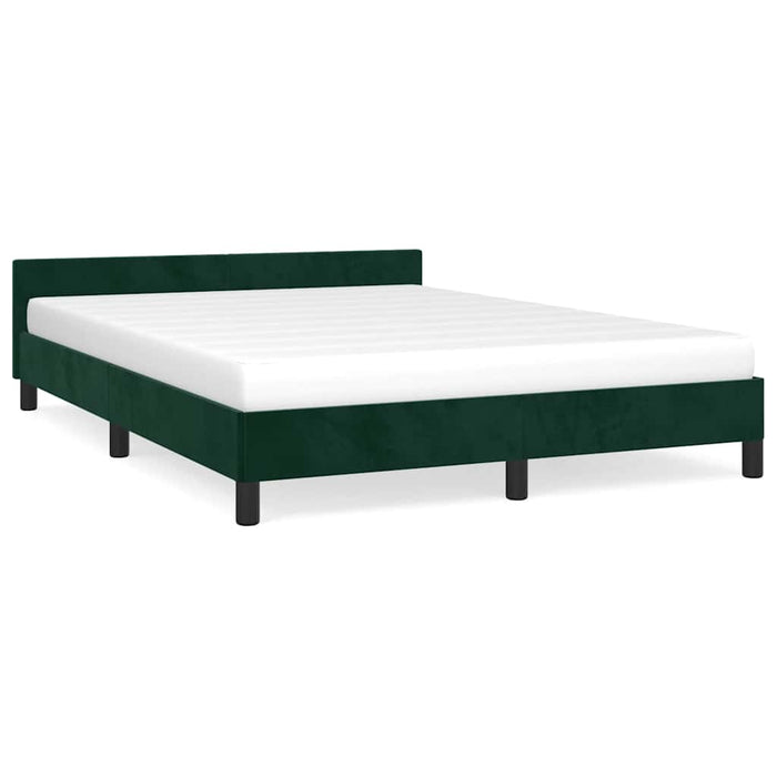 Giroletto senza Materasso-Struttura Letto Verde Scuro 140x190 cm in Velluto 731302