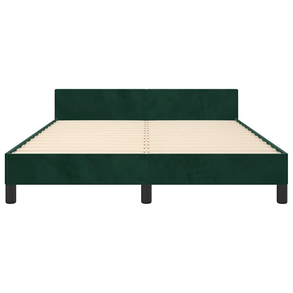 Giroletto senza Materasso-Struttura Letto Verde Scuro 140x190 cm in Velluto 731302