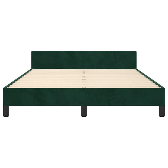 Giroletto senza Materasso-Struttura Letto Verde Scuro 140x190 cm in Velluto 731302