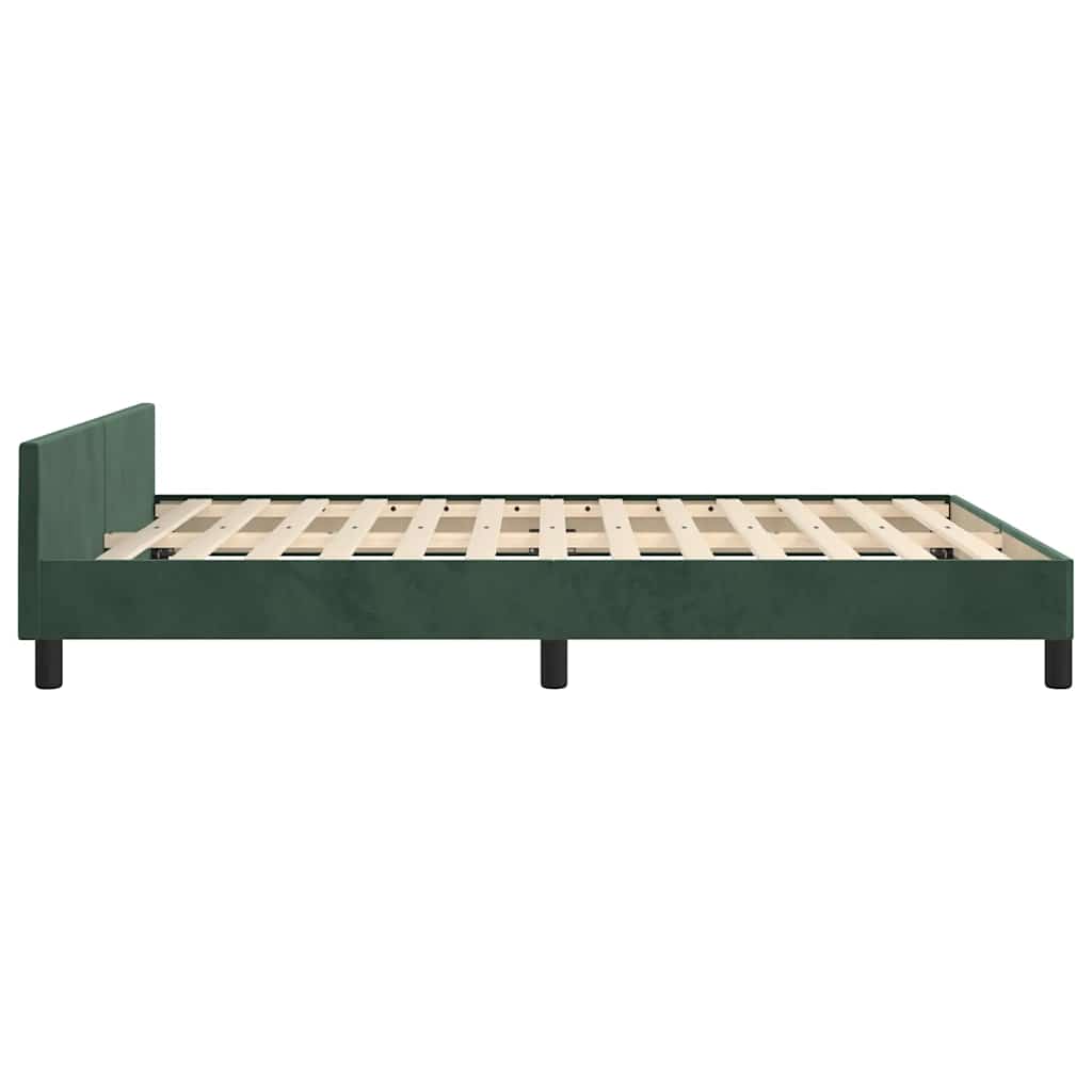 Giroletto senza Materasso Verde Scuro 140x190 cm in Velluto 347570