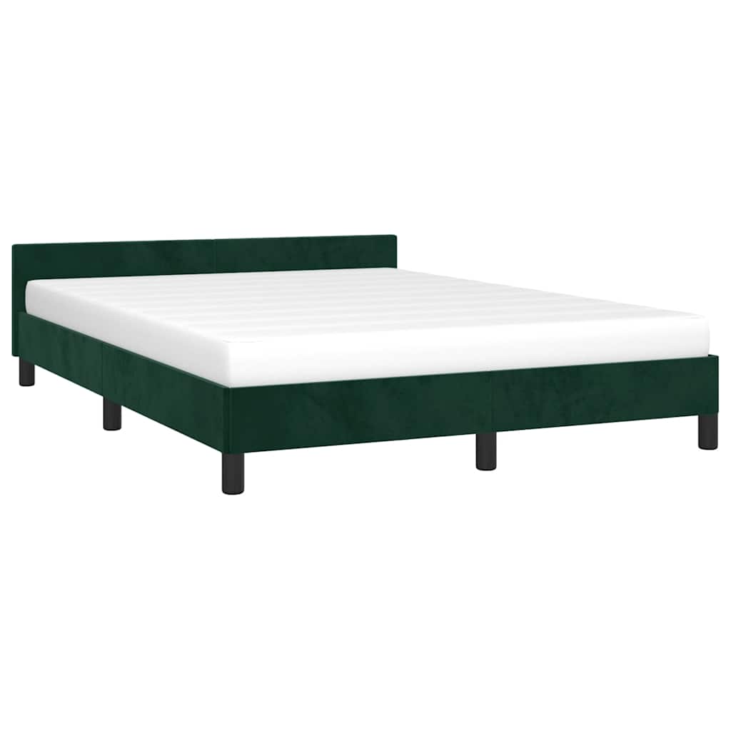 Giroletto senza Materasso-Struttura Letto Verde Scuro 140x200 cm in Velluto 863598