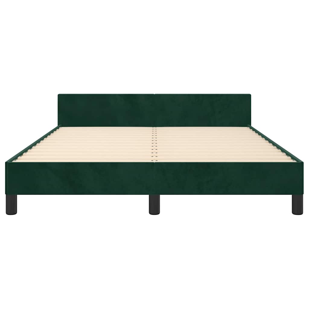 Giroletto senza Materasso-Struttura Letto Verde Scuro 140x200 cm in Velluto 863598