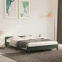 Giroletto senza Materasso-Struttura Letto Verde Scuro 140x200 cm in Velluto 863598