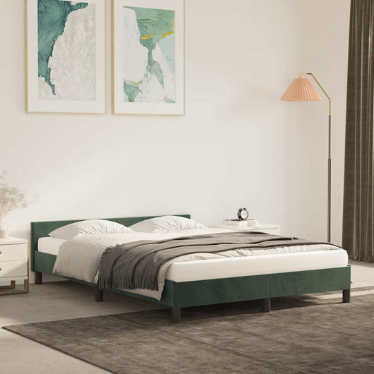 Giroletto senza Materasso-Struttura Letto Verde Scuro 140x200 cm in Velluto 863598