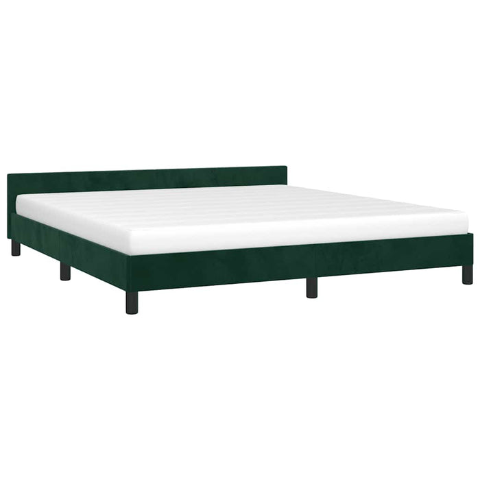 Giroletto senza Materasso-Struttura Letto Verde Scuro 160x200 cm in Velluto 987365