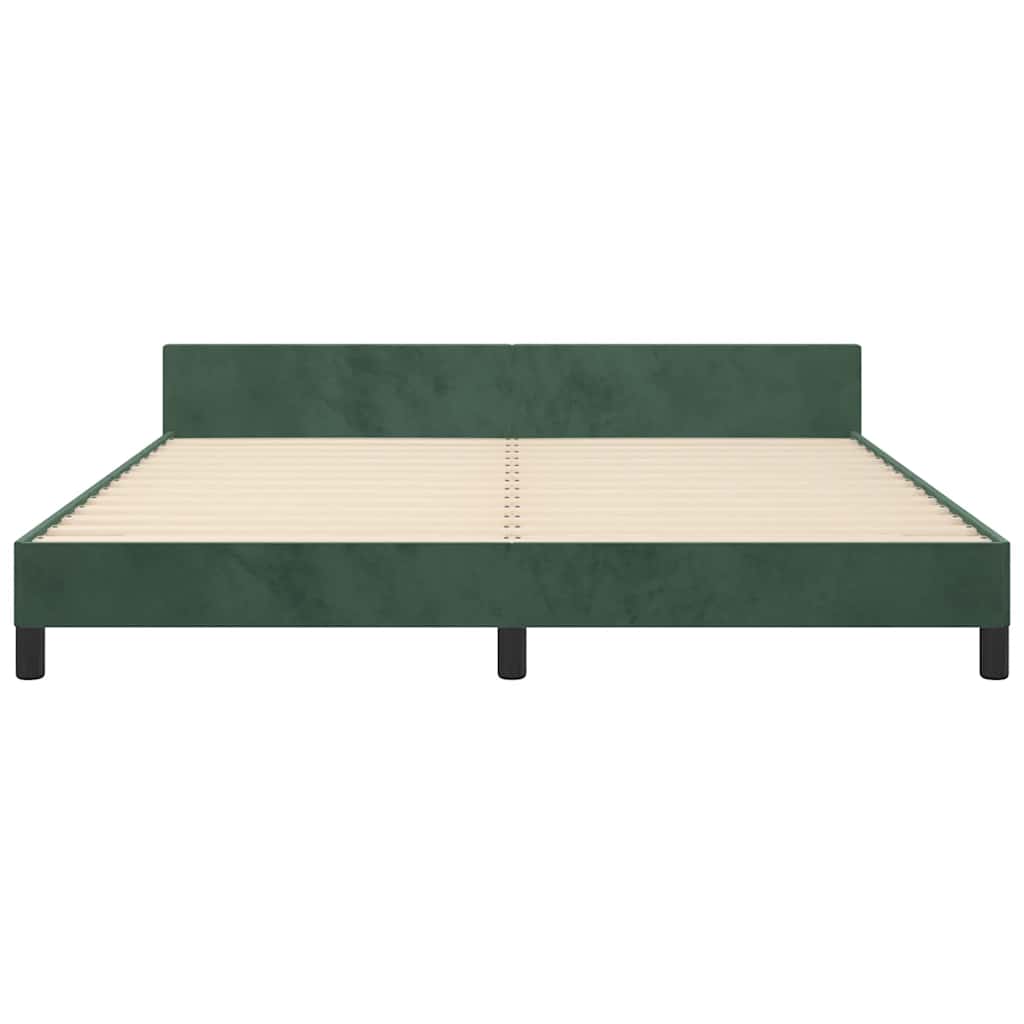 Giroletto senza Materasso Verde Scuro 180x200 cm in Velluto 347588