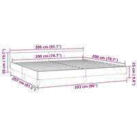 Giroletto senza Materasso-Struttura Letto Nero 200x200 cm in Velluto 704071