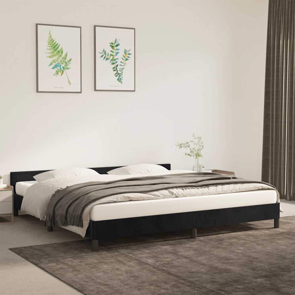 Giroletto senza Materasso-Struttura Letto Nero 200x200 cm in Velluto 704071