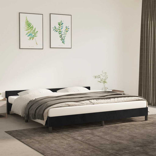 Giroletto senza Materasso-Struttura Letto Nero 200x200 cm in Velluto 704071