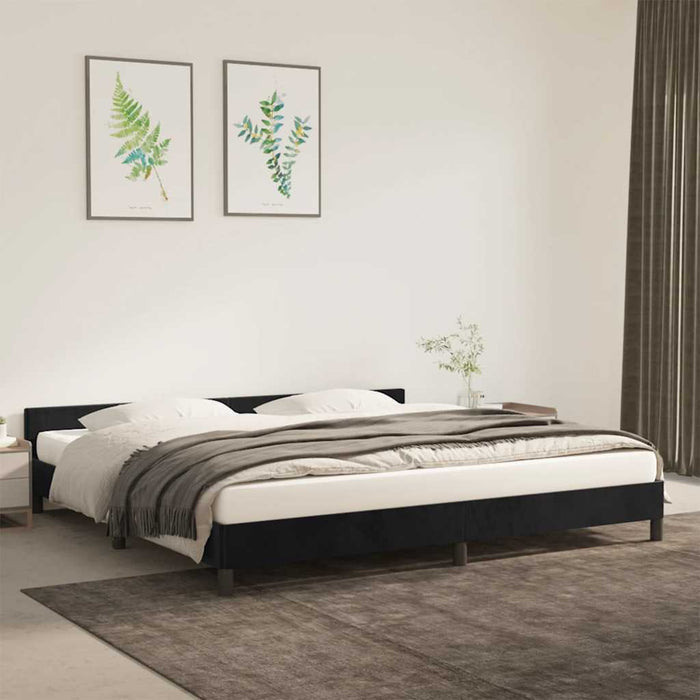 Giroletto senza Materasso-Struttura Letto Nero 200x200 cm in Velluto 704071