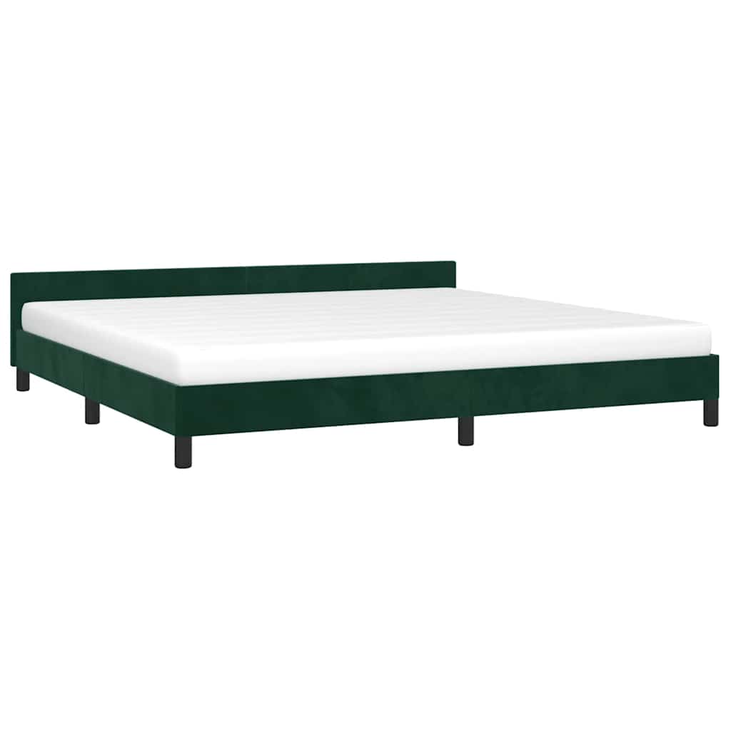 Giroletto senza Materasso-Struttura Letto Verde Scuro 200x200 cm in Velluto 208416