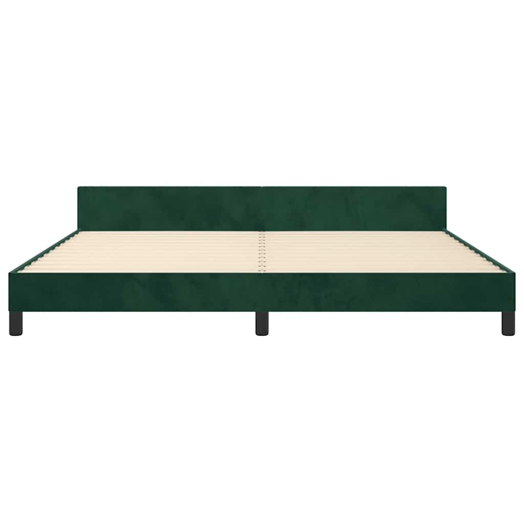 Giroletto senza Materasso-Struttura Letto Verde Scuro 200x200 cm in Velluto 208416