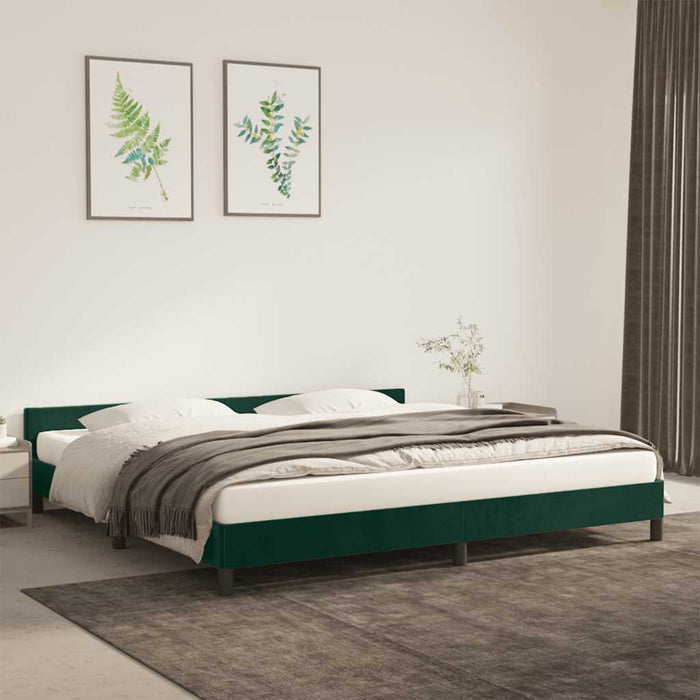 Giroletto senza Materasso-Struttura Letto Verde Scuro 200x200 cm in Velluto 208416