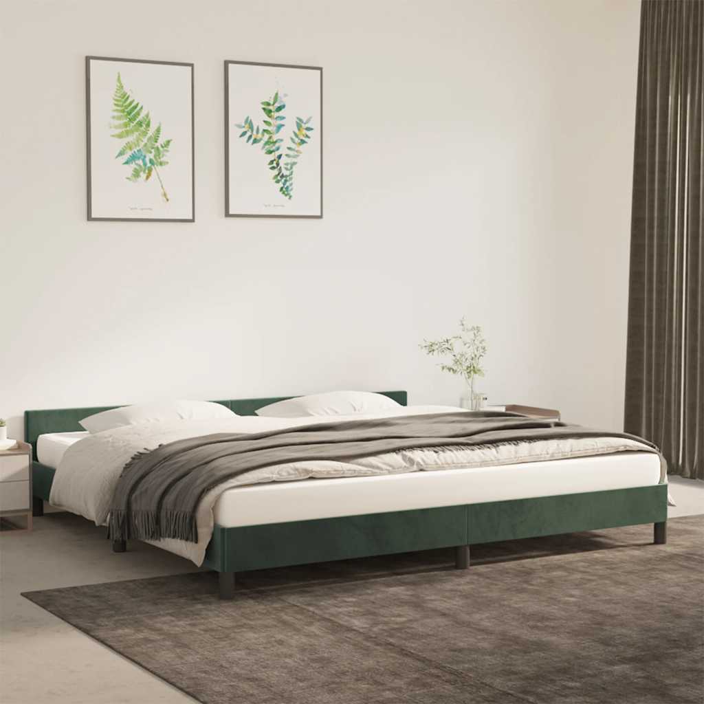 Giroletto senza Materasso Verde Scuro 200x200 cm in Velluto 347594