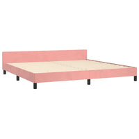 Giroletto con Testiera senza Materasso Rosa 200x200 cm Velluto 347596