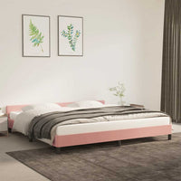 Giroletto con Testiera senza Materasso Rosa 200x200 cm Velluto 347596