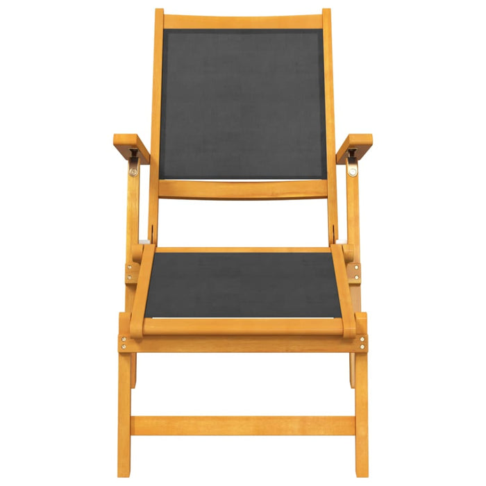 Sedie a Sdraio con Tavolo in Legno Massello Acacia e Textilene 3120443