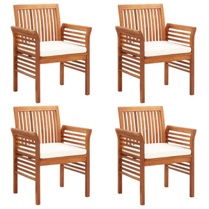 Sedie da Pranzo Giardino con Cuscini 4 pz Legno Massello Acacia cod mxl 6696