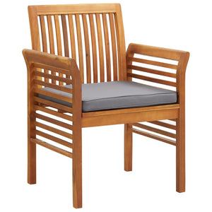 Set da Pranzo per Esterni con Cuscini in Legno Massello Acacia 3120460