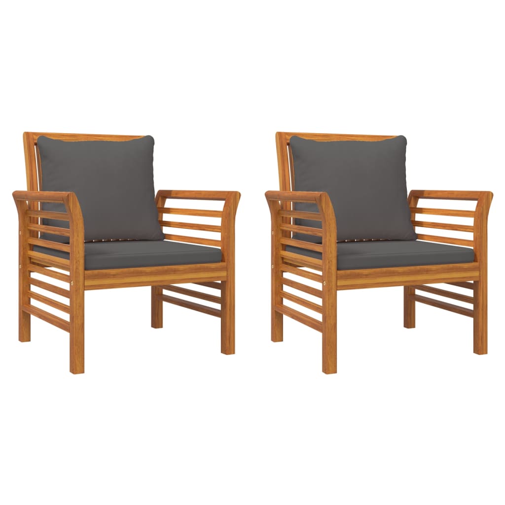 Set Mobili da Giardino 3pz con Cuscini Legno Massello di Acacia 3120462