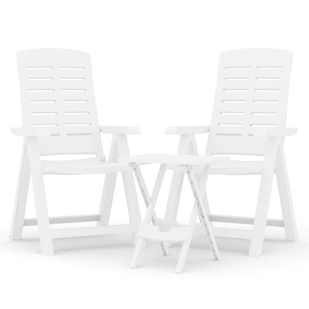 Set da Pranzo da Giardino 3 pz Bianco in Polipropilene 3120463