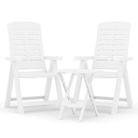 Set da Pranzo da Giardino 3 pz Bianco in Polipropilene 3120463