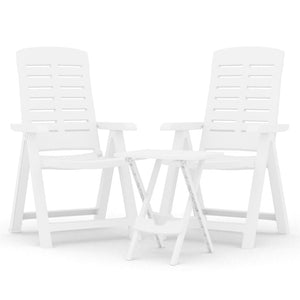 Set da Pranzo da Giardino 3 pz Bianco in Polipropilene 3120463