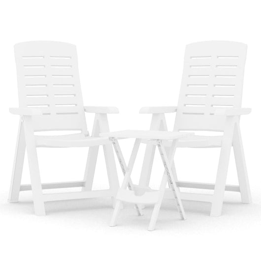 Set da Pranzo da Giardino 3 pz Bianco in Polipropilene 3120463