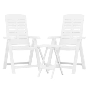 Set da Pranzo da Giardino 3 pz Bianco in Polipropilene 3120463