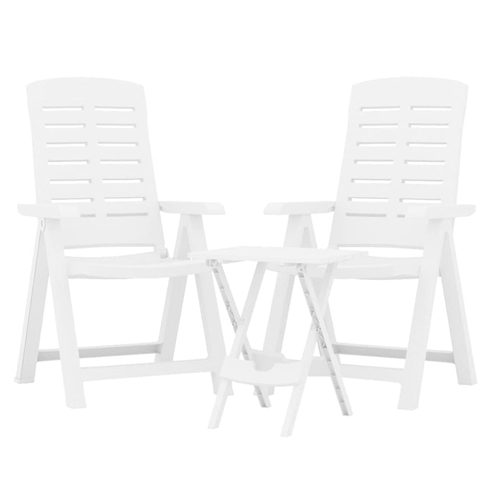 Set da Pranzo da Giardino 3 pz Bianco in Polipropilene 3120463