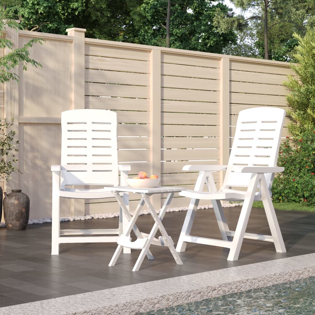 Set da Pranzo da Giardino 3 pz Bianco in Polipropilene 3120463