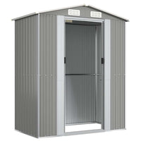 Capanno da Giardino Grigio Chiaro 192x108x223cm Acciaio Zincato 319269